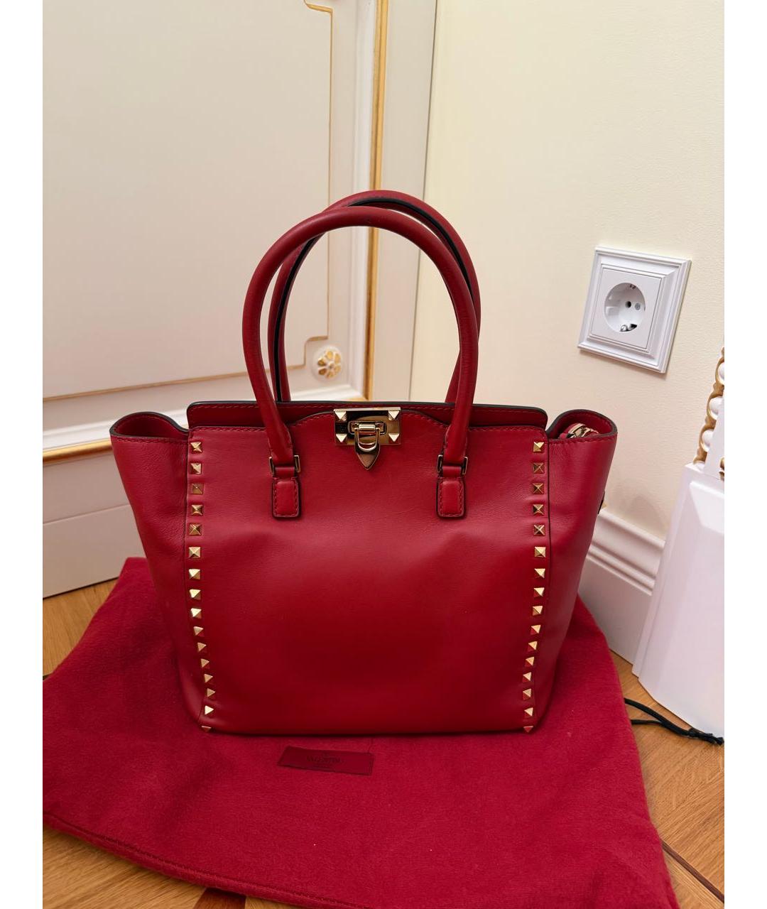 VALENTINO Красная сумка тоут из искусственной кожи, фото 5