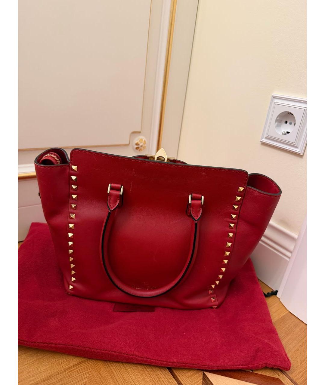 VALENTINO Красная сумка тоут из искусственной кожи, фото 3