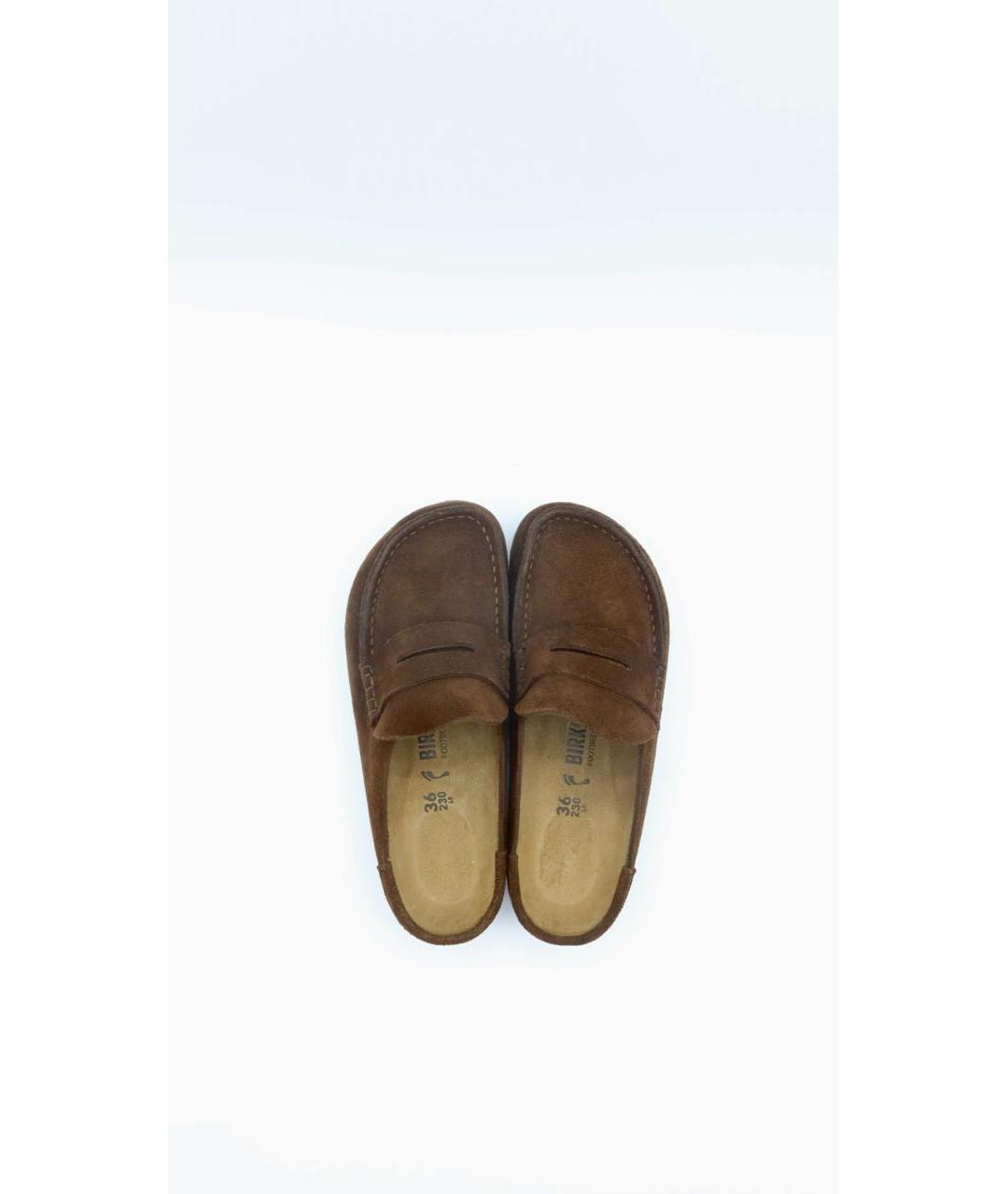 BIRKENSTOCK Коричневые замшевые сабо, фото 6