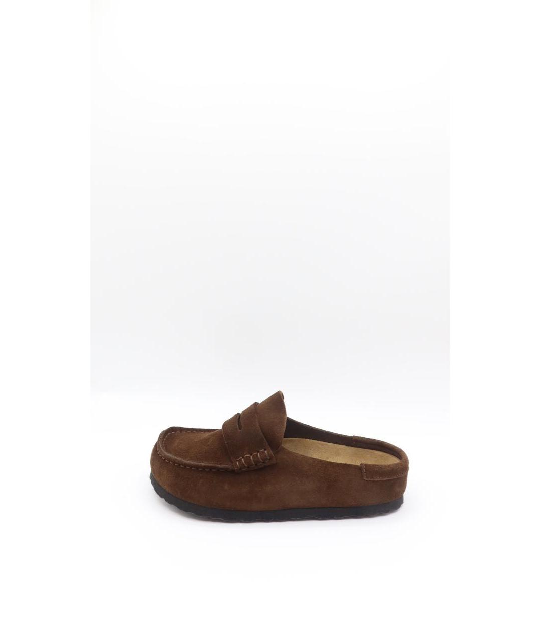 BIRKENSTOCK Коричневые замшевые сабо, фото 2
