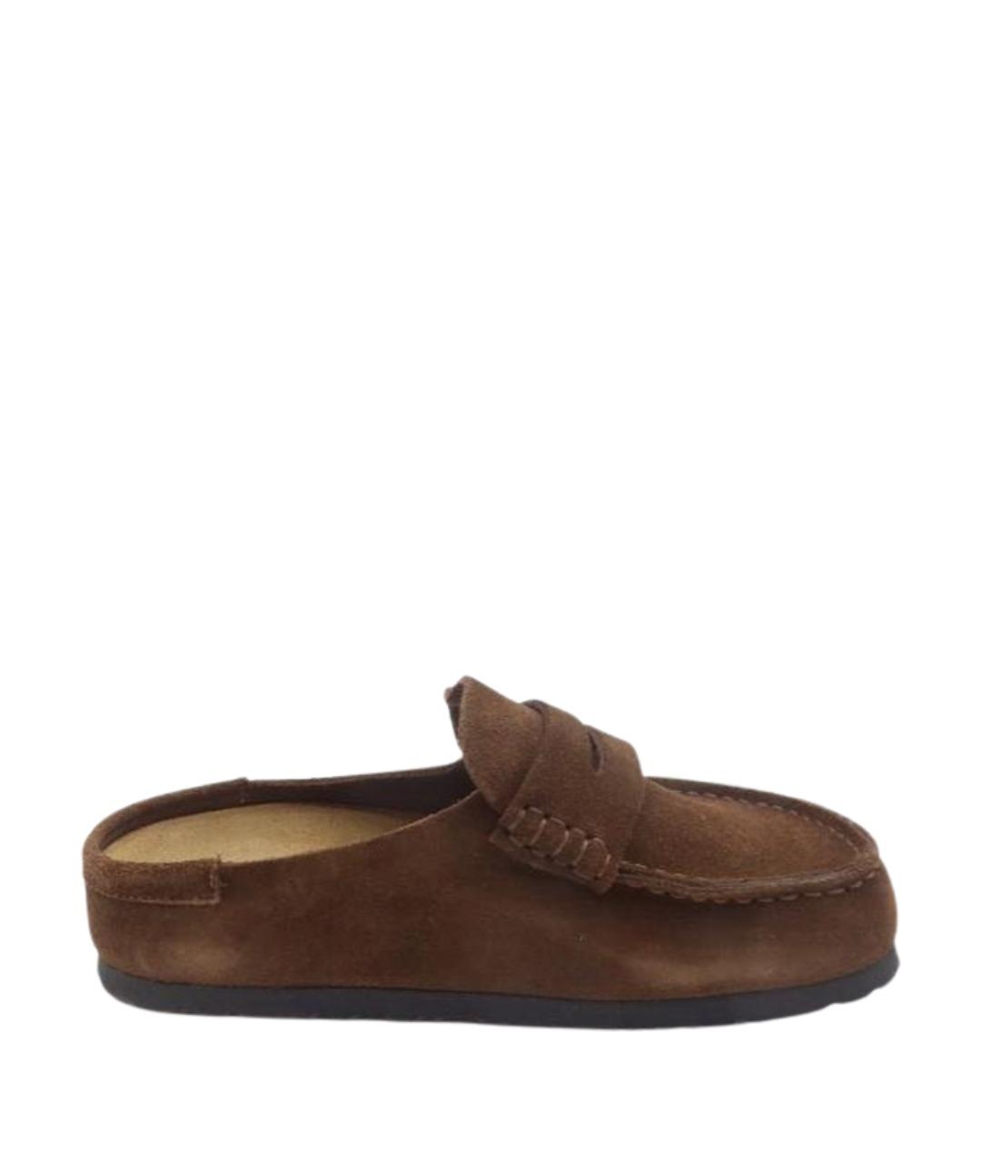 BIRKENSTOCK Коричневые замшевые сабо, фото 1