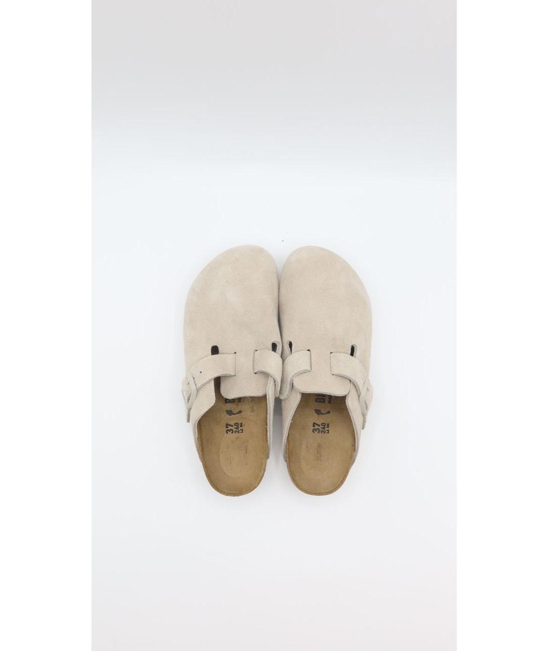 BIRKENSTOCK Бежевые замшевые сабо, фото 6