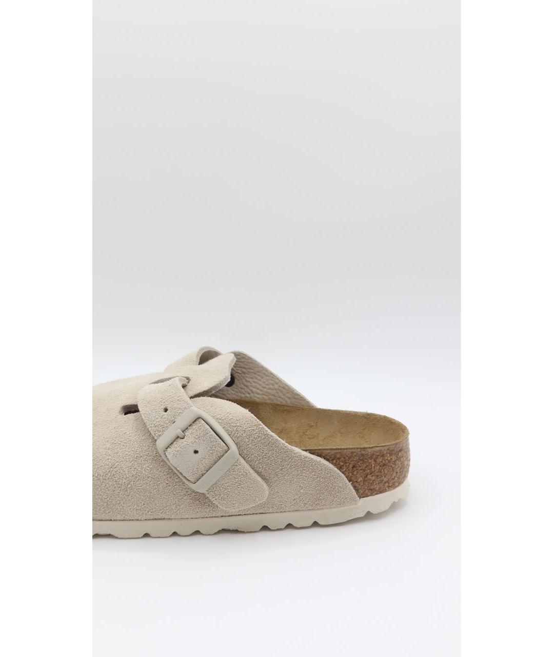 BIRKENSTOCK Бежевые замшевые сабо, фото 4