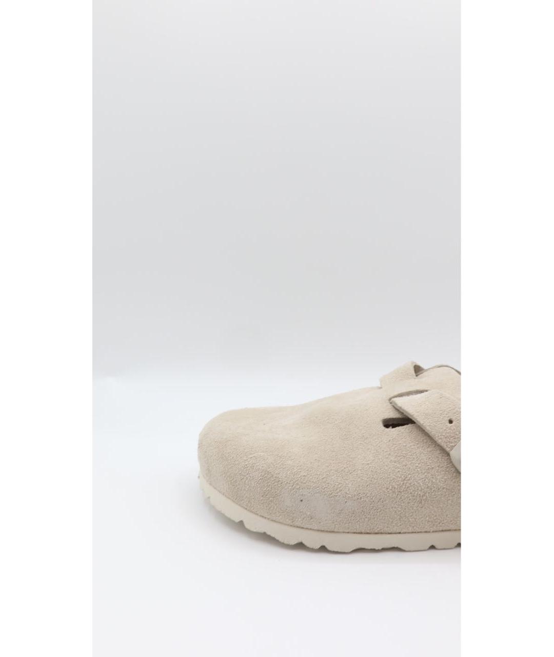 BIRKENSTOCK Бежевые замшевые сабо, фото 3