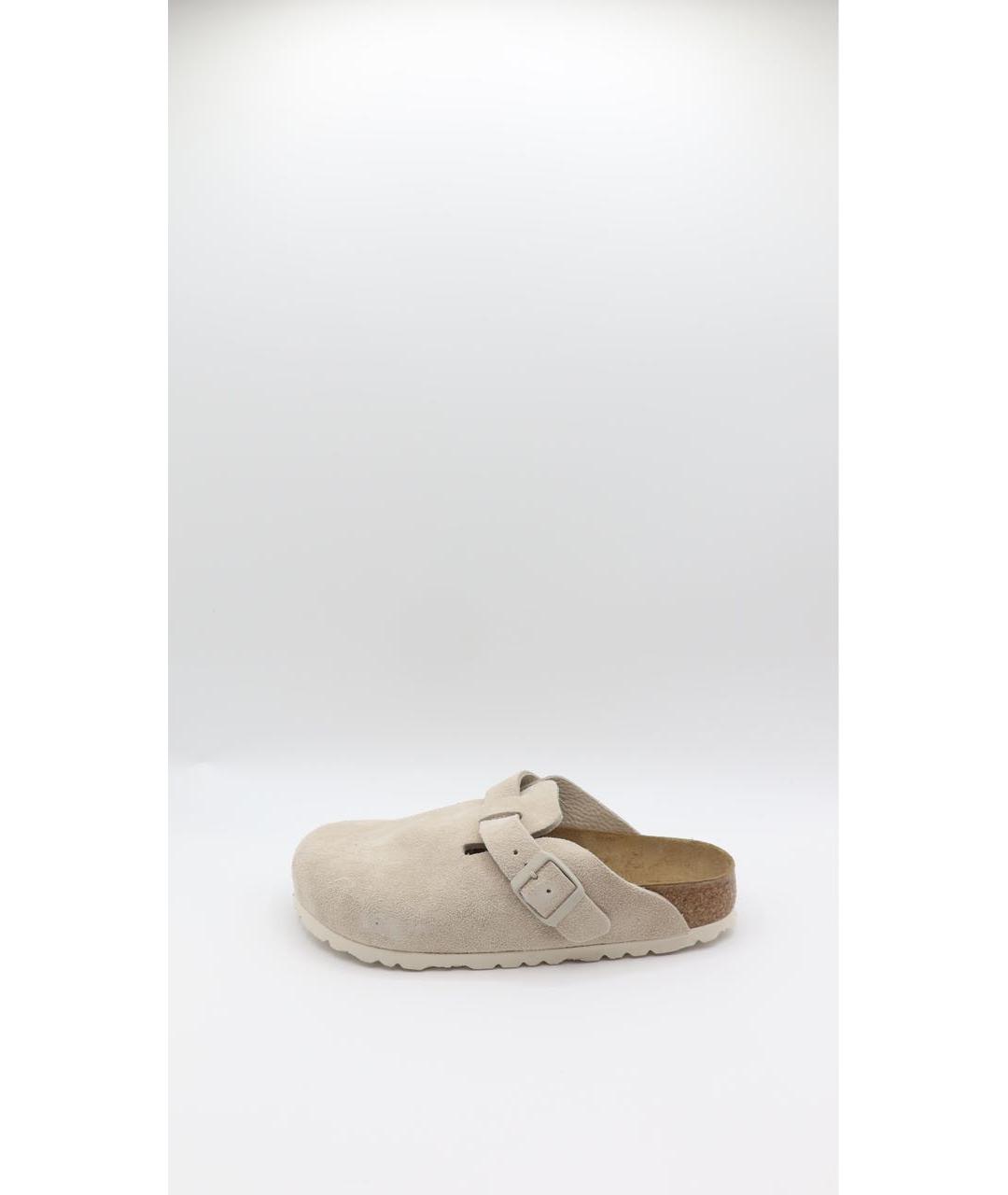 BIRKENSTOCK Бежевые замшевые сабо, фото 2