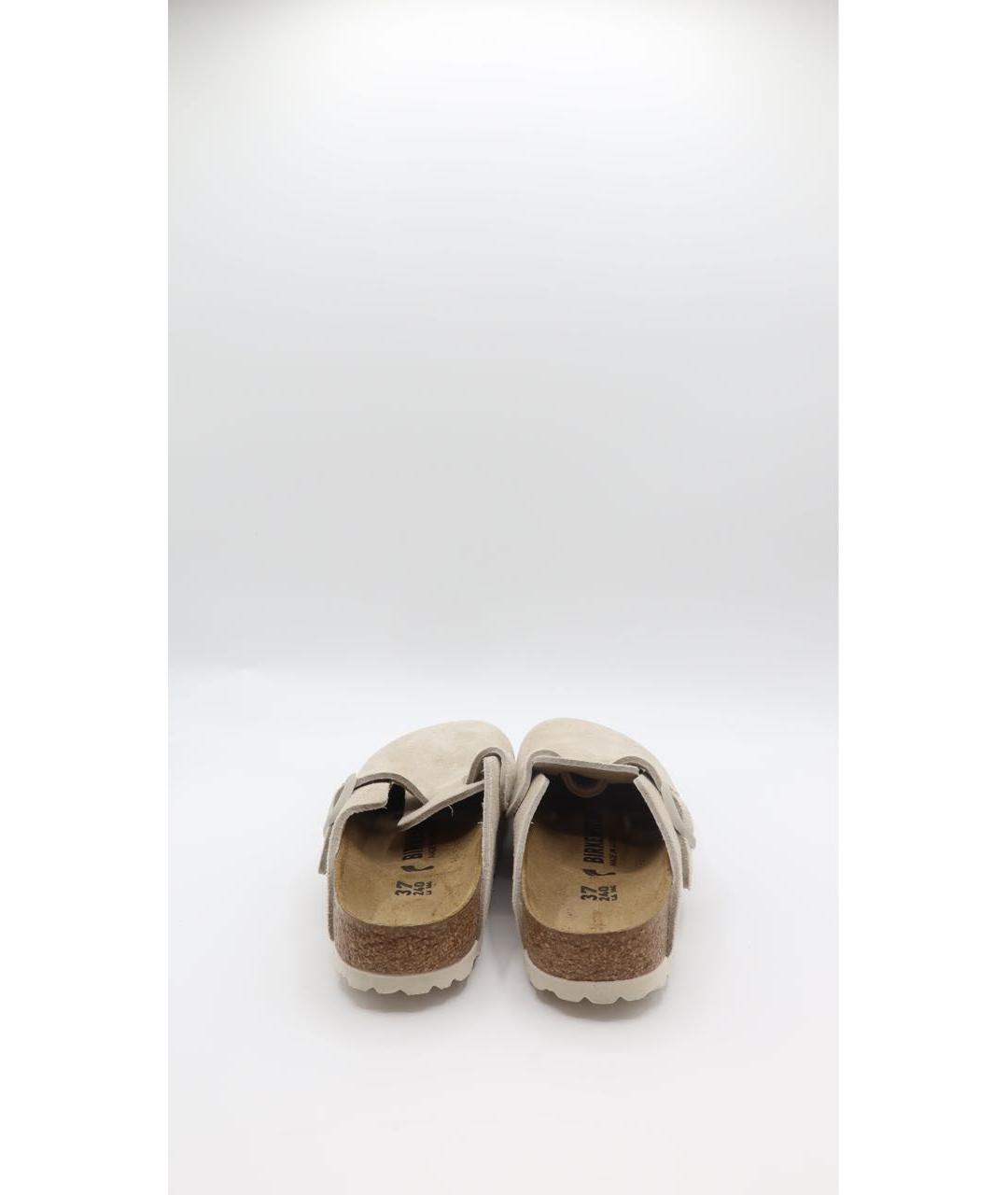 BIRKENSTOCK Бежевые замшевые сабо, фото 5