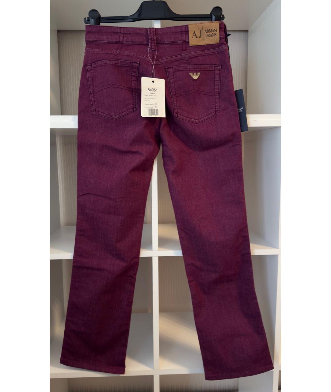 ARMANI JEANS Бордовые хлопко-эластановые прямые джинсы, фото 6
