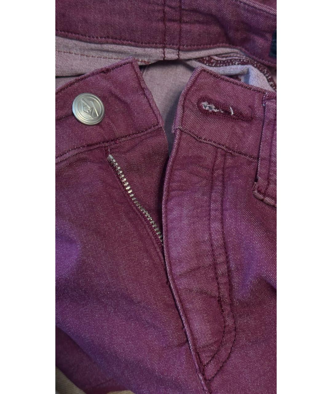 ARMANI JEANS Бордовые хлопко-эластановые прямые джинсы, фото 4