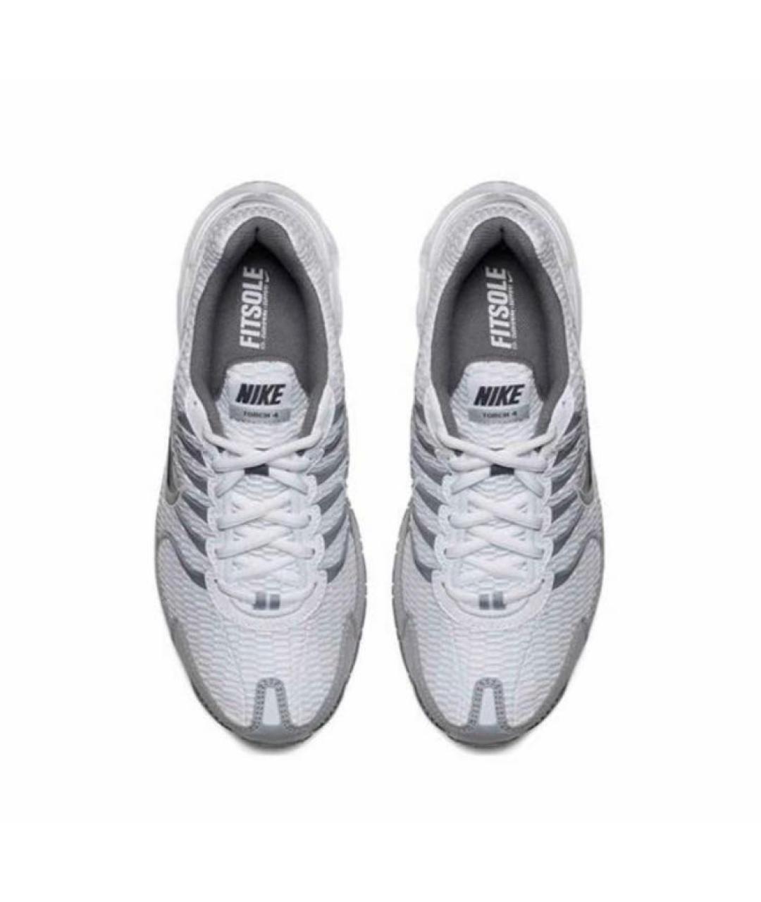 NIKE Белые текстильные низкие кроссовки / кеды, фото 3