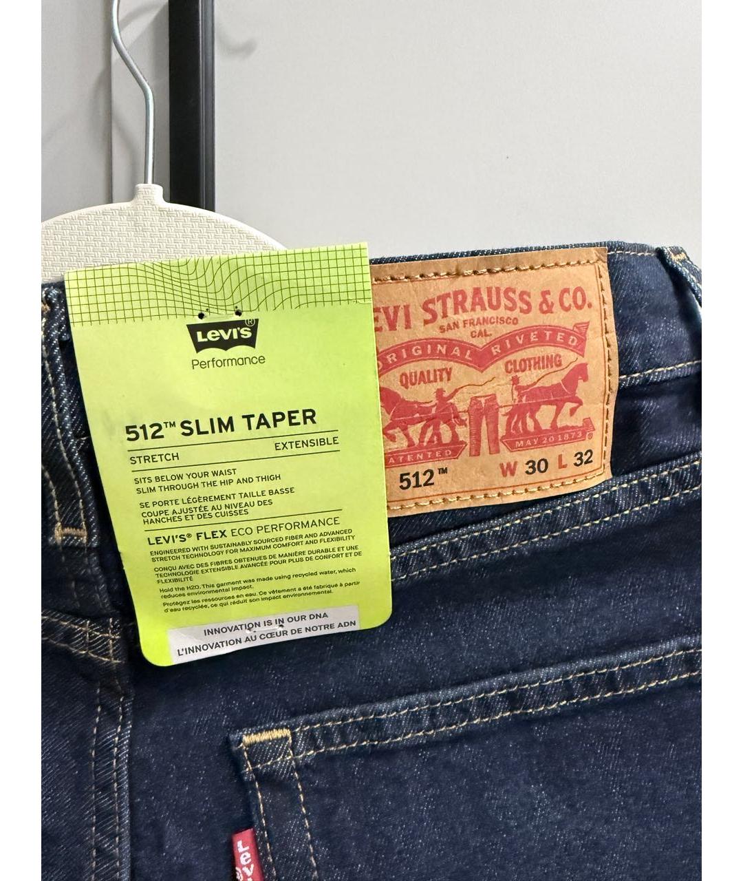 LEVI'S Темно-синие хлопковые джинсы скинни, фото 7
