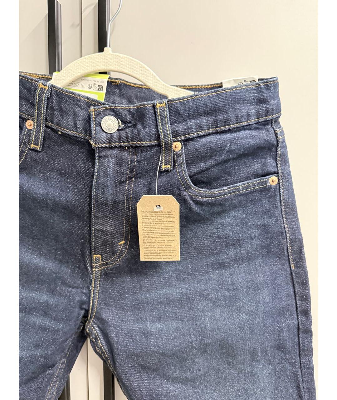 LEVI'S Темно-синие хлопковые джинсы скинни, фото 4