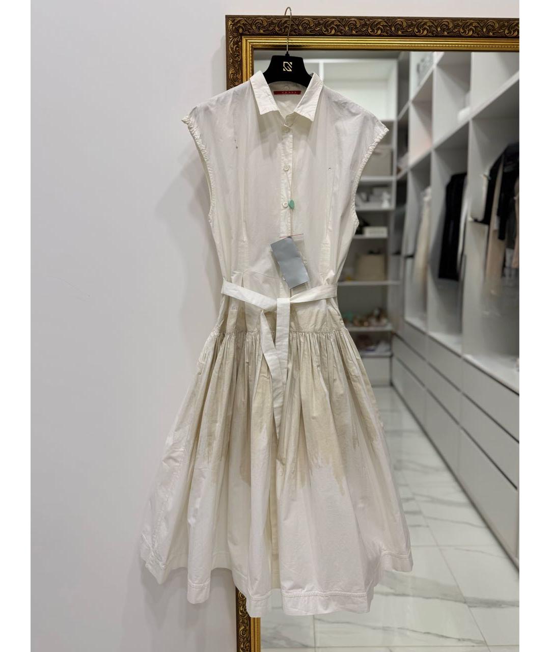 PRADA Бежевое хлопковое повседневное платье, фото 8