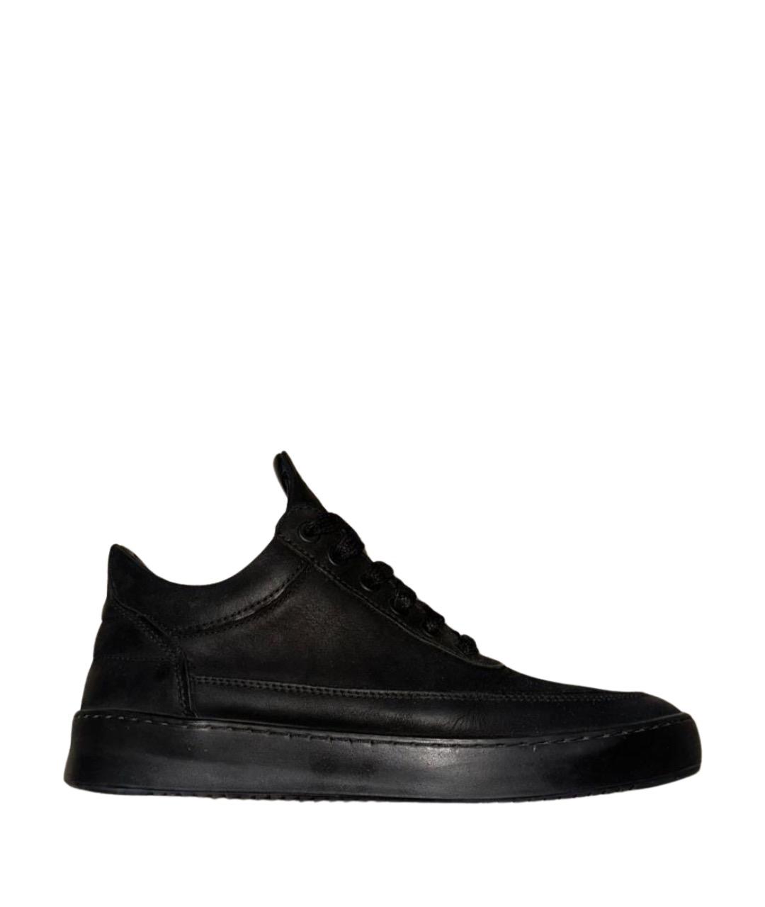 Filling pieces Черные кожаные низкие кроссовки / кеды, фото 1
