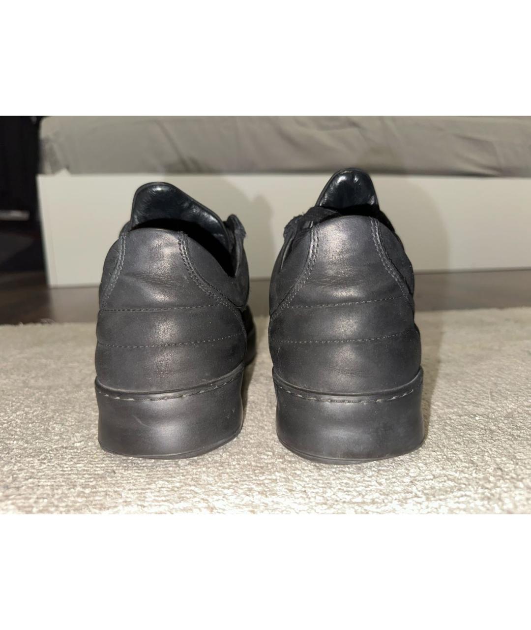 Filling pieces Черные кожаные низкие кроссовки / кеды, фото 4