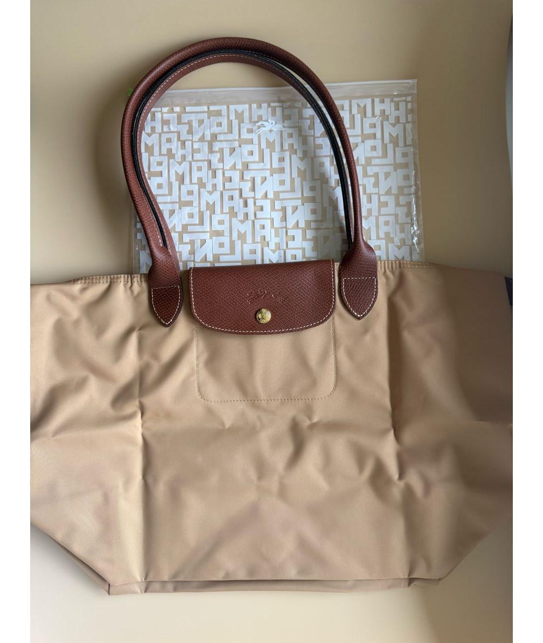 LONGCHAMP Бежевая сумка тоут, фото 4
