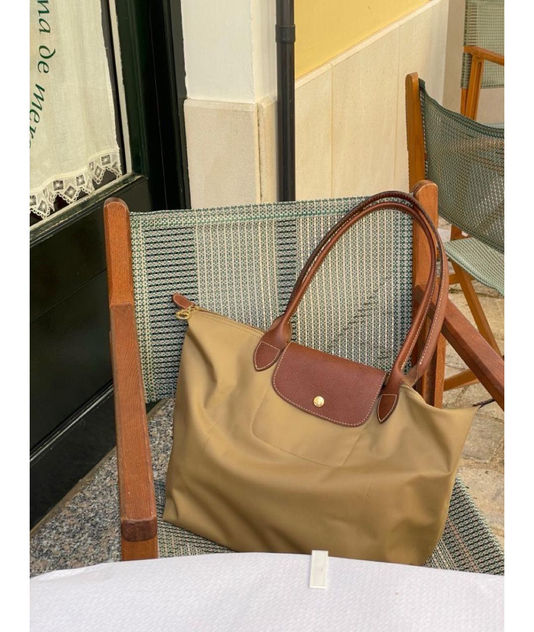 LONGCHAMP Бежевая сумка тоут, фото 7