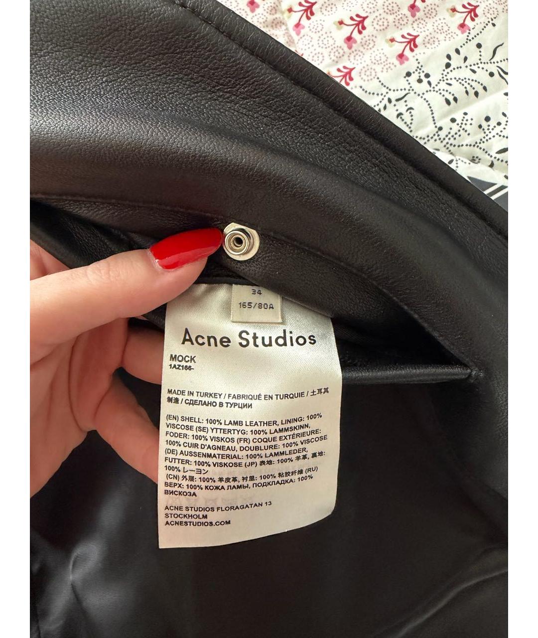 ACNE STUDIOS Черная кожаная куртка, фото 6