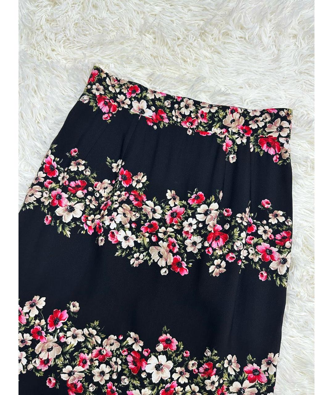 DOLCE&GABBANA Мульти шелковая юбка миди, фото 2