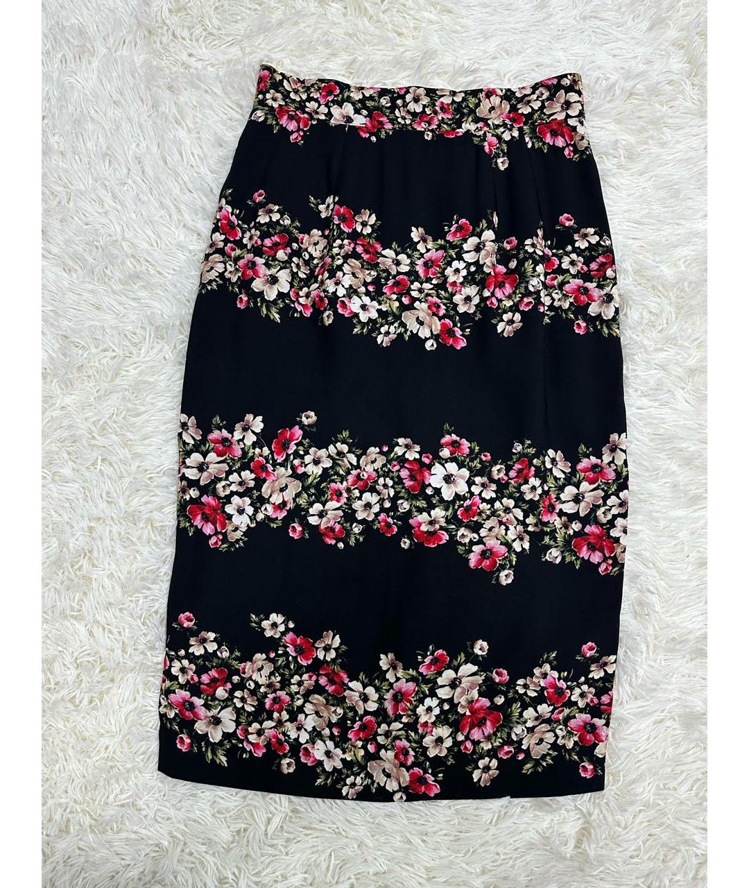 DOLCE&GABBANA Мульти шелковая юбка миди, фото 5