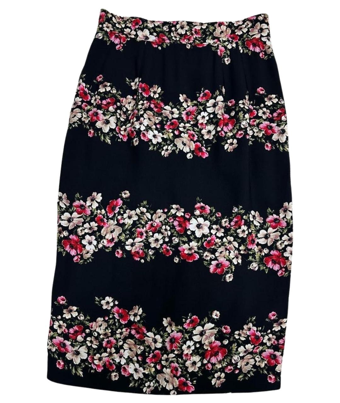 DOLCE&GABBANA Мульти шелковая юбка миди, фото 1