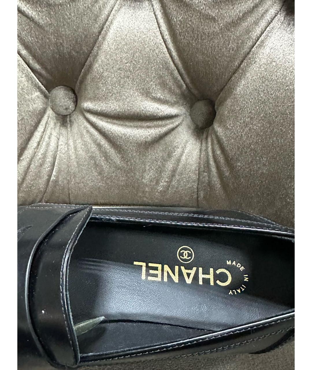 CHANEL Черные кожаные лоферы, фото 5