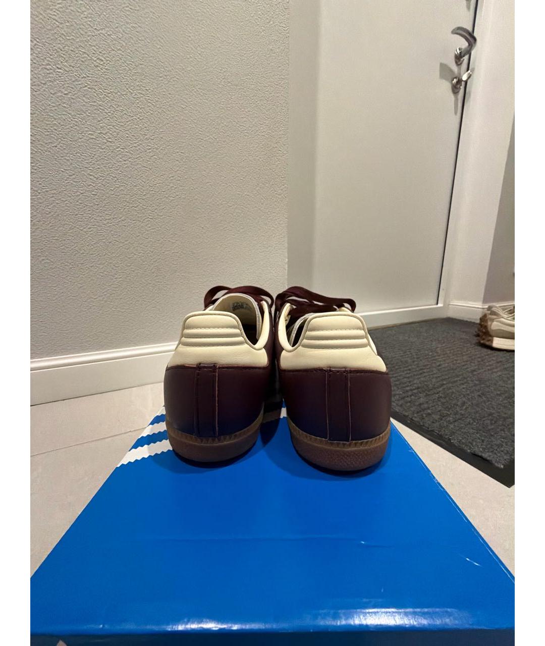 ADIDAS Бордовые кожаные кроссовки, фото 4