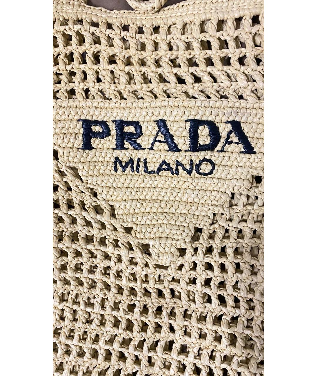 PRADA Бежевая пляжная сумка, фото 5