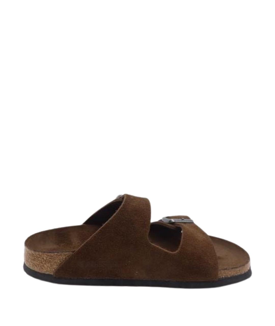 BIRKENSTOCK Коричневые замшевые сандалии, фото 1