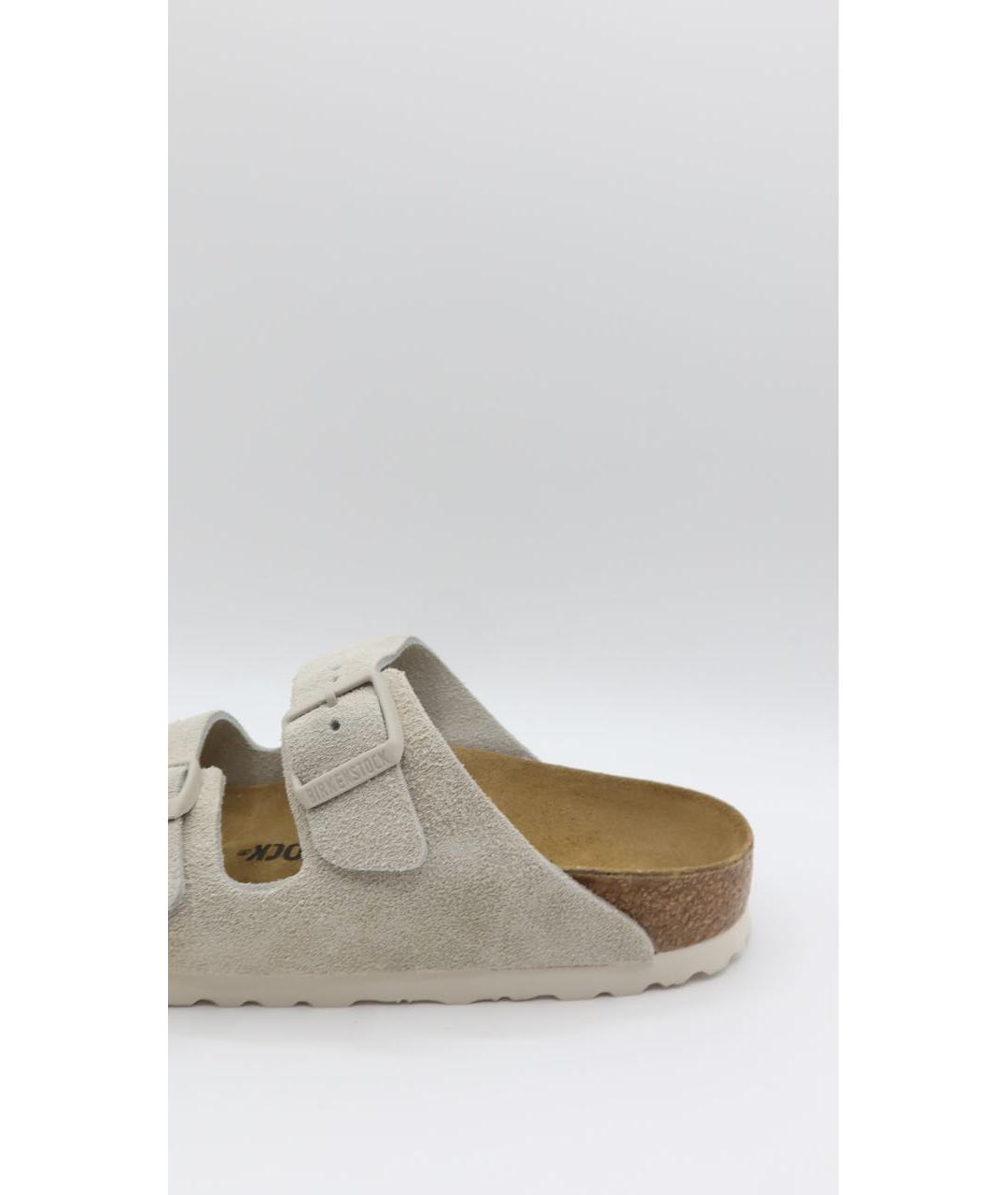 BIRKENSTOCK Бежевые замшевые сандалии, фото 7