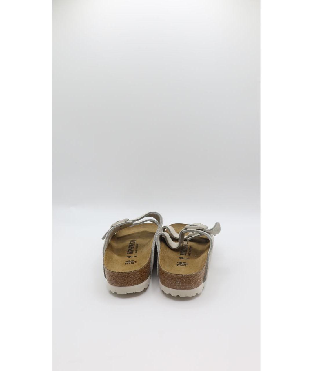 BIRKENSTOCK Бежевые замшевые сандалии, фото 3