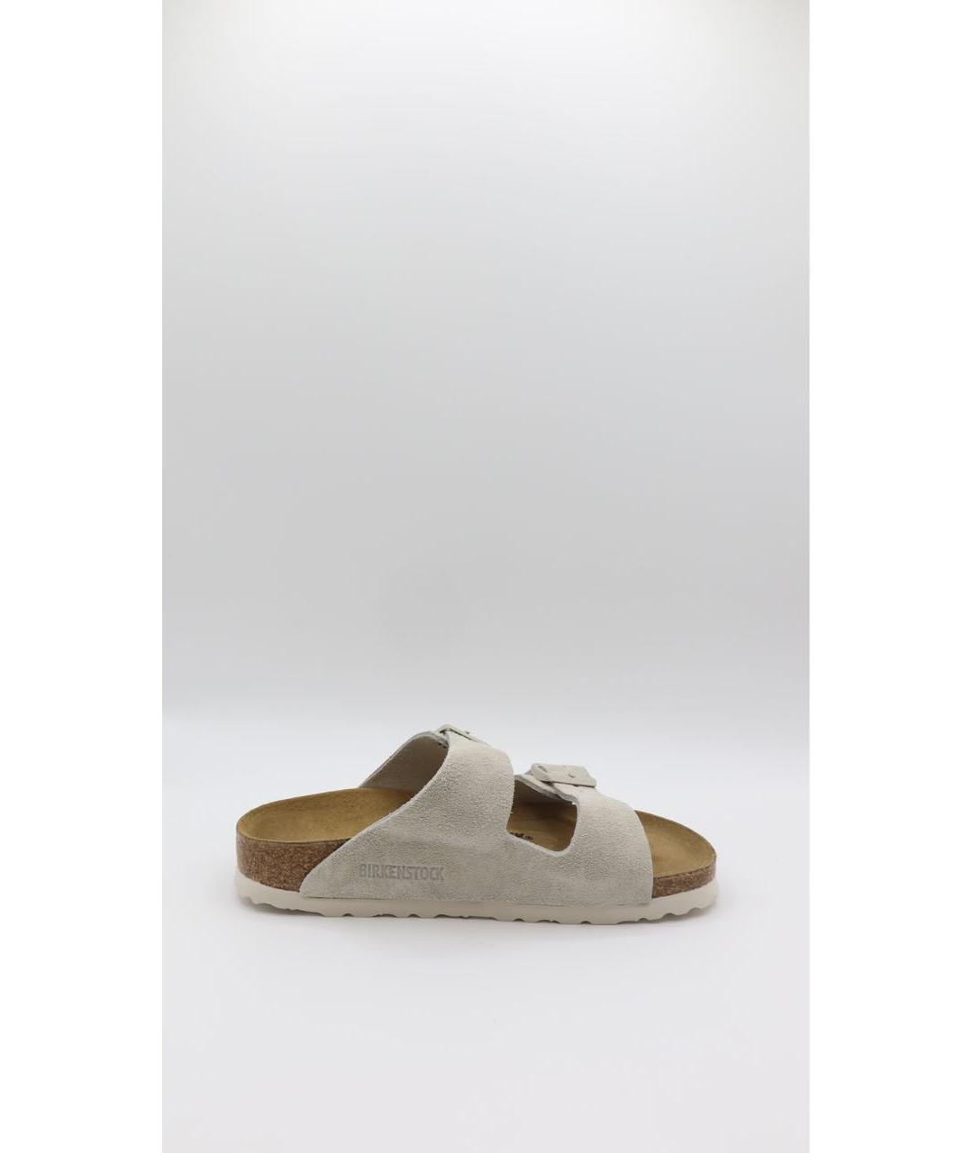 BIRKENSTOCK Бежевые замшевые сандалии, фото 8