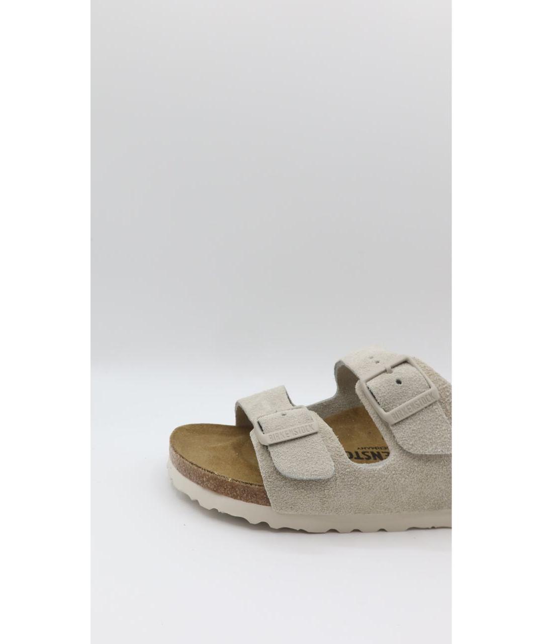BIRKENSTOCK Бежевые замшевые сандалии, фото 6