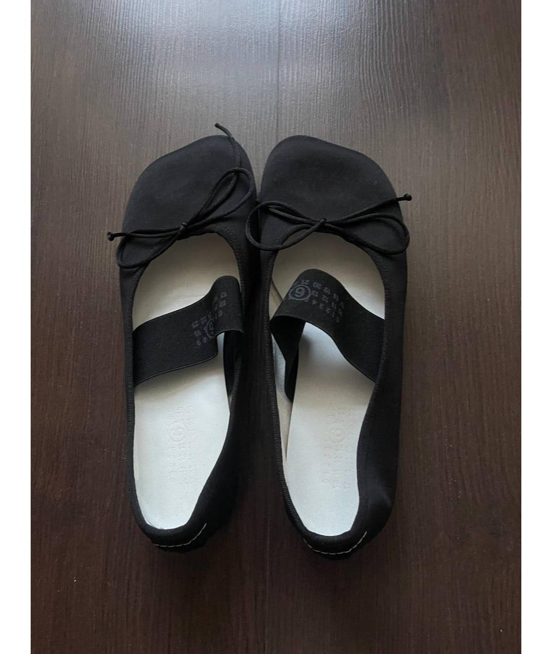 MM6 MAISON MARGIELA Черные текстильные балетки, фото 2