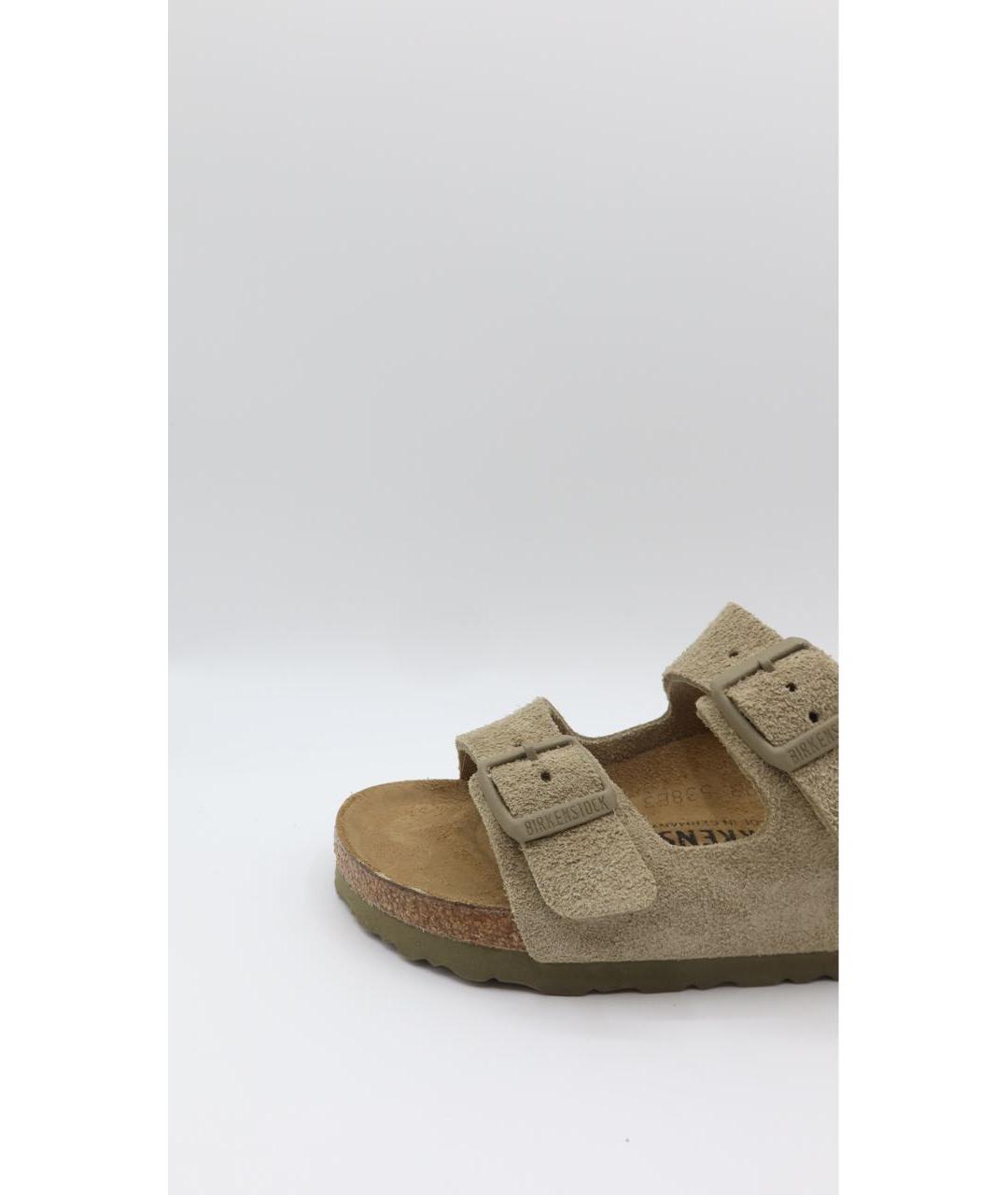 BIRKENSTOCK Хаки замшевые сандалии, фото 5