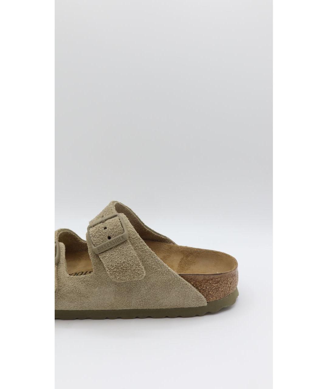 BIRKENSTOCK Хаки замшевые сандалии, фото 5