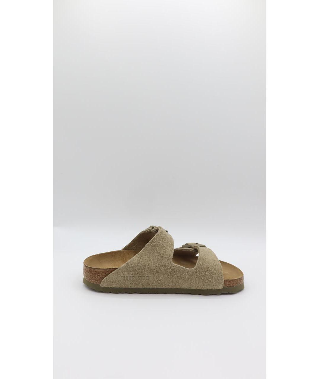 BIRKENSTOCK Хаки замшевые сандалии, фото 7