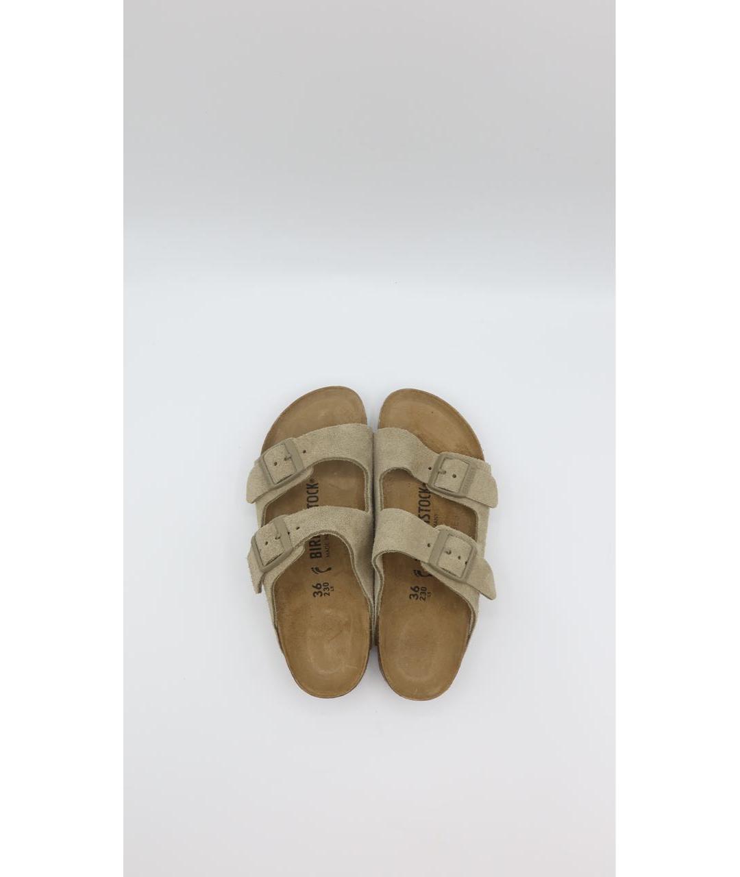 BIRKENSTOCK Хаки замшевые сандалии, фото 2