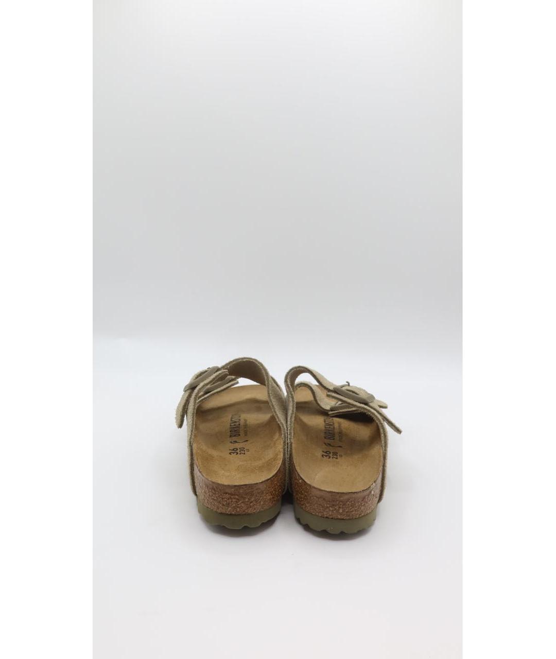 BIRKENSTOCK Хаки замшевые сандалии, фото 3