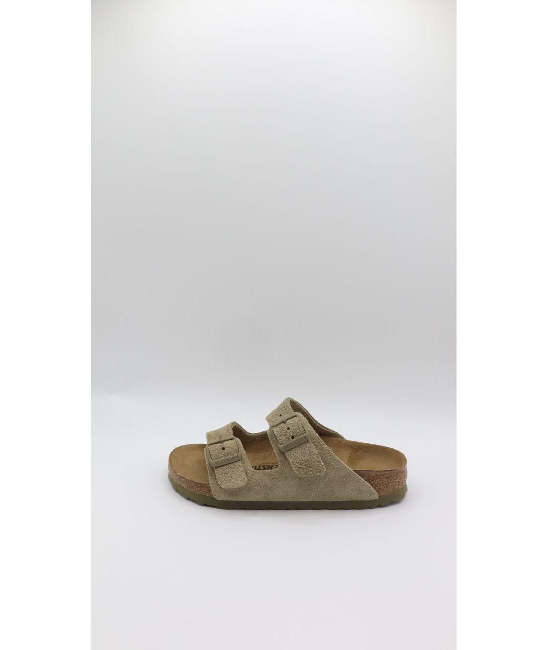 BIRKENSTOCK Хаки замшевые сандалии, фото 6