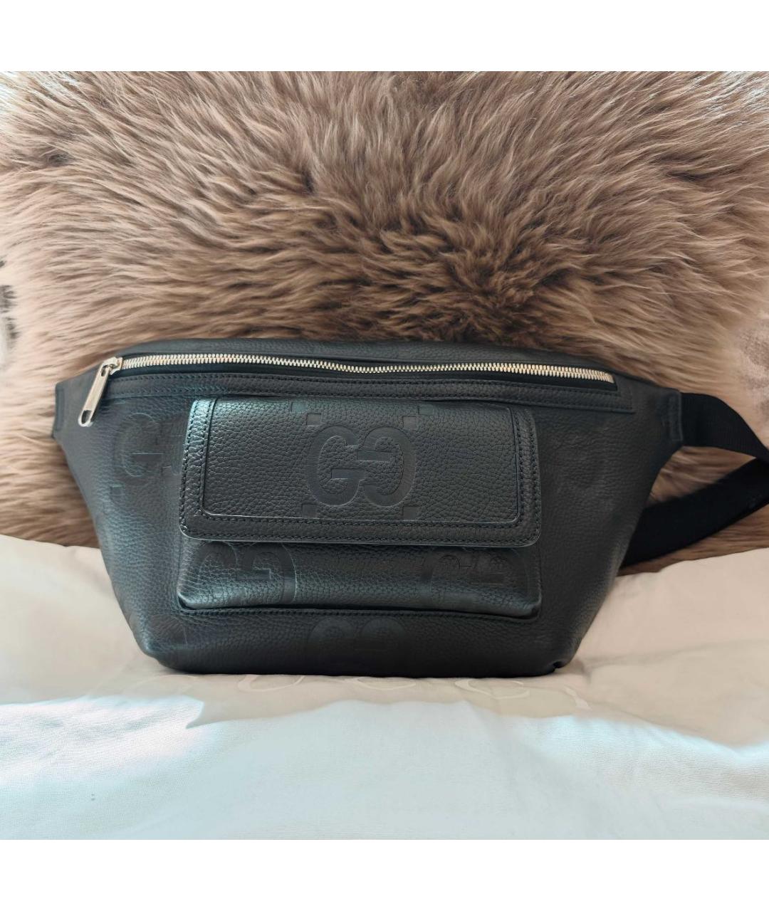 GUCCI Черная кожаная поясная сумка, фото 4