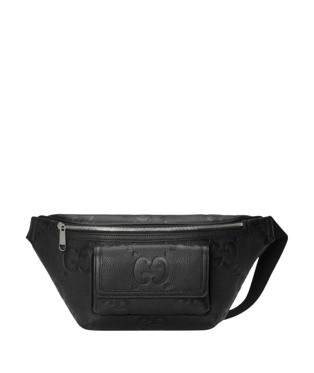 GUCCI Черная кожаная поясная сумка, фото 1