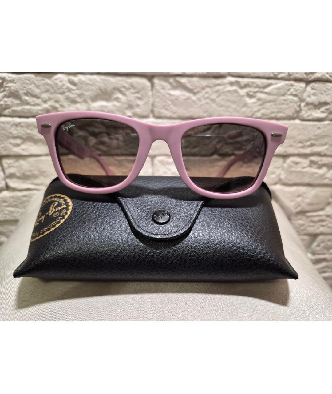 RAY BAN Розовые пластиковые солнцезащитные очки, фото 5