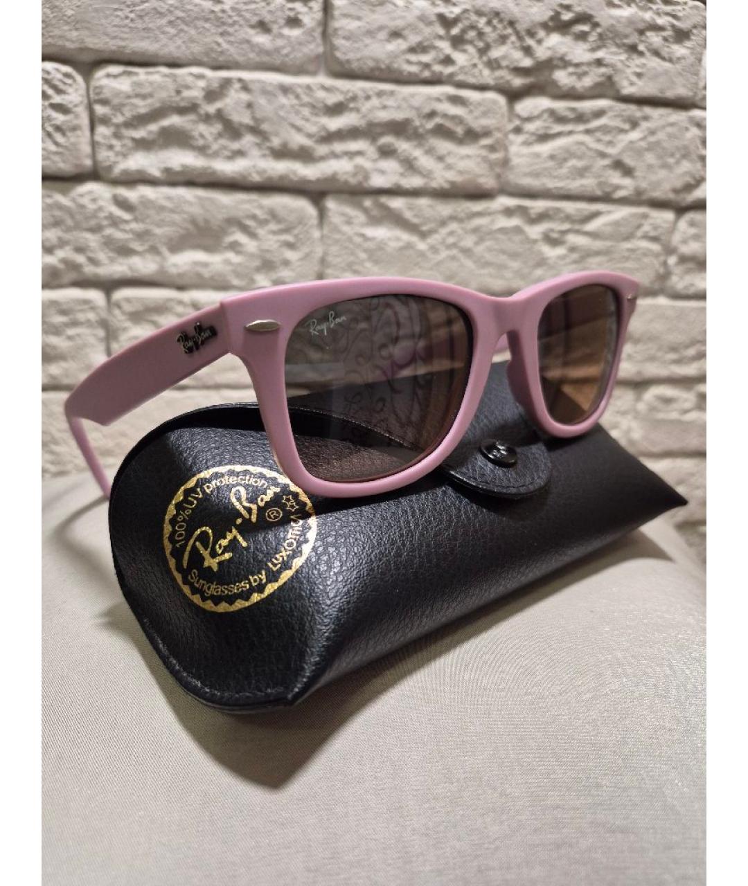 RAY BAN Розовые пластиковые солнцезащитные очки, фото 2