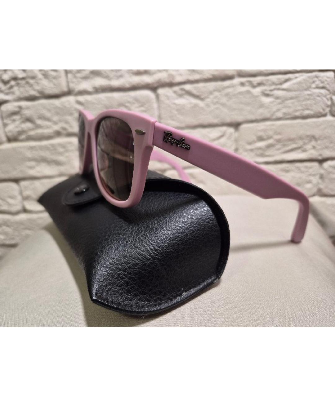 RAY BAN Розовые пластиковые солнцезащитные очки, фото 6