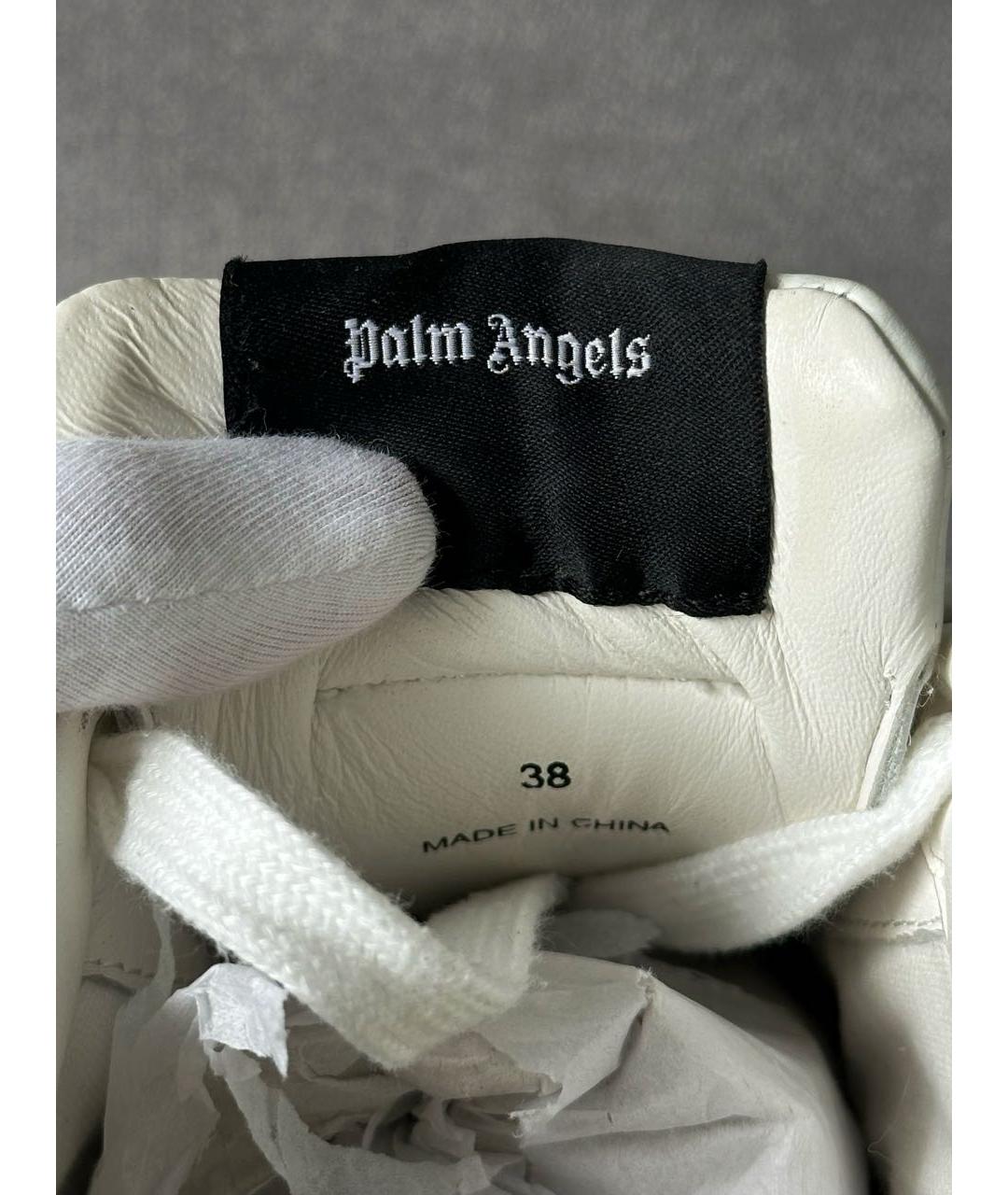 PALM ANGELS Белые кожаные кроссовки, фото 7