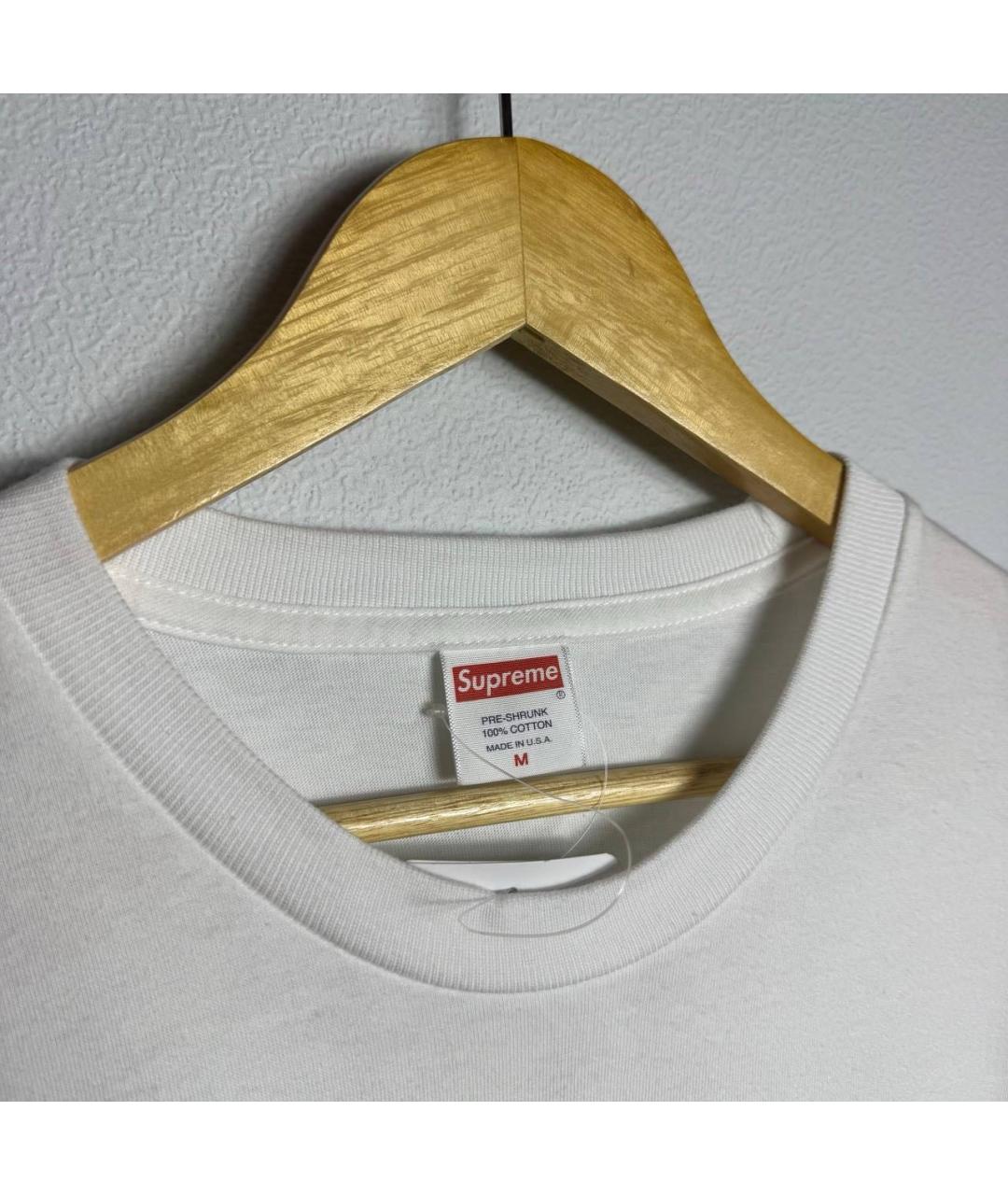 SUPREME Белая хлопковая футболка, фото 4