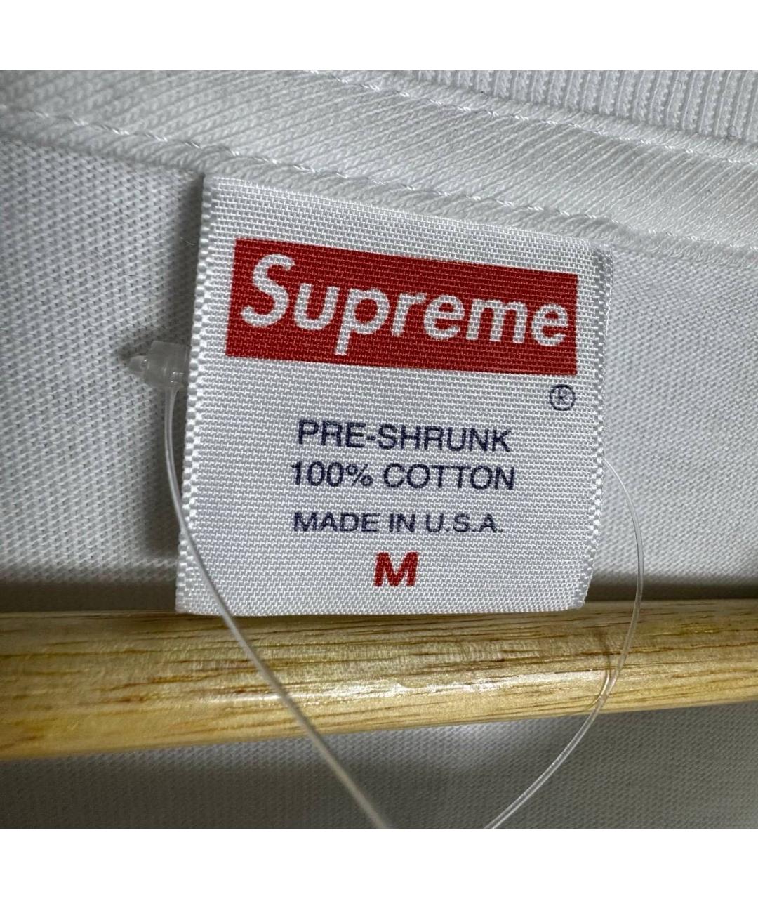 SUPREME Белая хлопковая футболка, фото 5