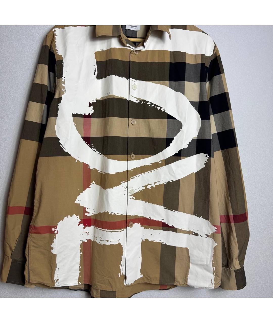 BURBERRY Бежевая хлопковая кэжуал рубашка, фото 3