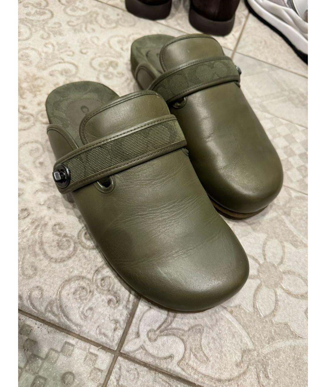 COACH Хаки сандалии из искусственной кожи, фото 2