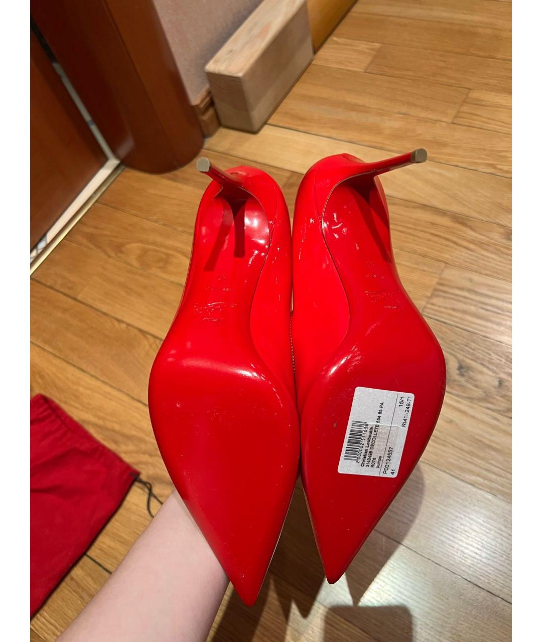 CHRISTIAN LOUBOUTIN Красные туфли из лакированной кожи, фото 6